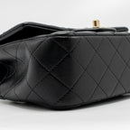 CHANEL TOP HANDLE MINI RECTANGULAR LAMBSKIN BLACK LGHW (MICROCHIP)