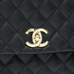 CHANEL SMALL COCO HANDLE FLAP BAG CAVIAR BLACK LGHW