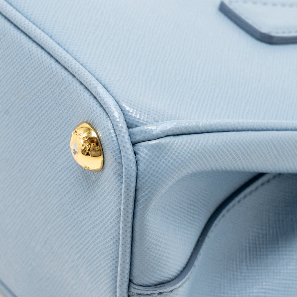 Prada Galleria Saffiano Mini Tote Bag leather light blue GHW