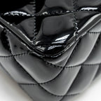 CHANEL MINI RECTANGULAR FLAP BAG PATENT BLACK LGHW