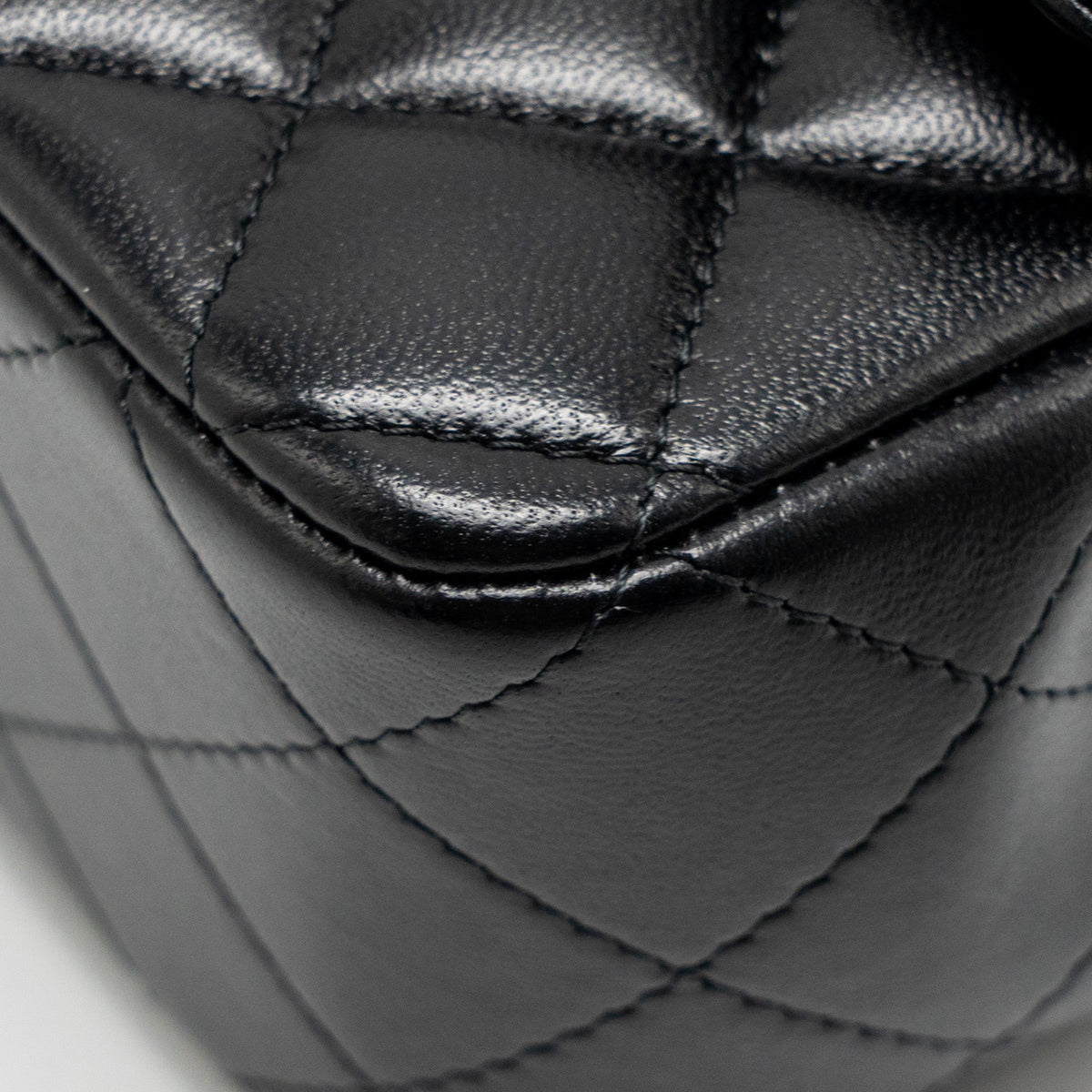 CHANEL TOP HANDLE MINI RECTANGULAR LAMBSKIN BLACK LGHW (MICROCHIP)
