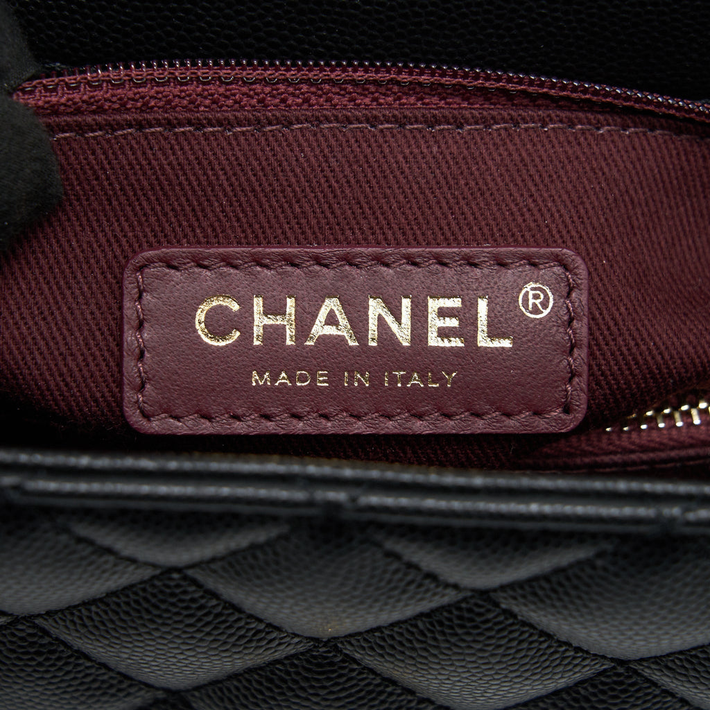 CHANEL SMALL COCO HANDLE FLAP BAG CAVIAR BLACK LGHW