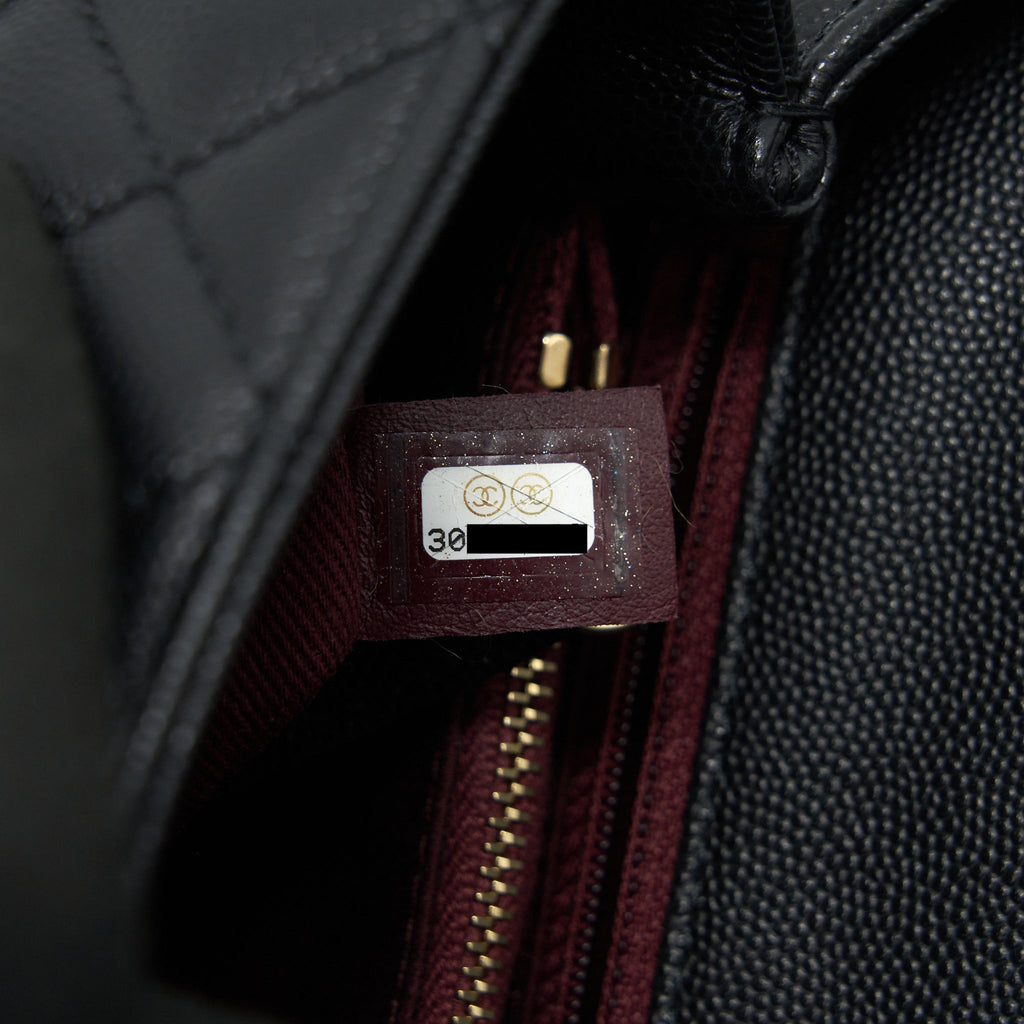 CHANEL SMALL COCO HANDLE FLAP BAG CAVIAR BLACK LGHW