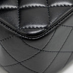 CHANEL TOP HANDLE MINI RECTANGULAR LAMBSKIN BLACK LGHW (MICROCHIP)