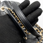 Chanel Loop Top Handle Flap Bag Lambskin Black GHW