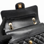 CHANEL SMALL CLASSIC DOUBLE FLAP BAG CAVIAR BLACK GHW (MICROCHIP)