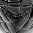 CHANEL MINI RECTANGULAR FLAP BAG PATENT BLACK LGHW