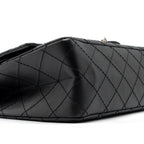 CHANEL 2.55 SMALL REISSUE FLAP  BAG AGED CALFSKIN BLACK RUTHENIUM HARDWARE