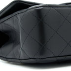 CHANEL TOP HANDLE MINI RECTANGULAR FLAP BAG LAMBSKIN BLACK LGHW (MICROCHIP)