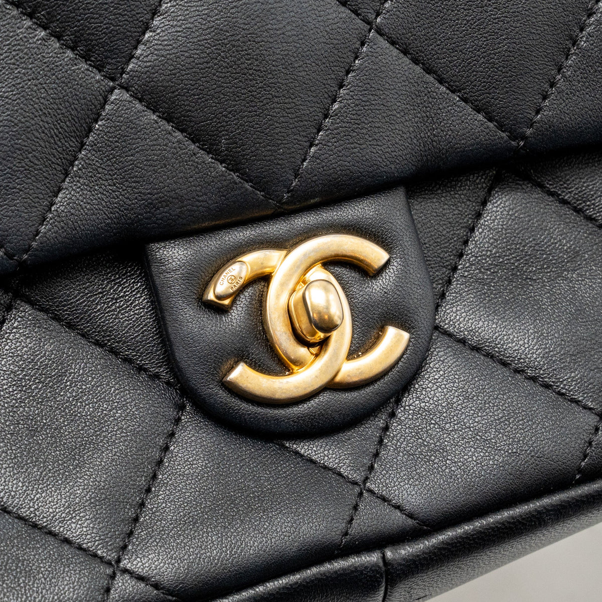 Chanel Loop Top Handle Flap Bag Lambskin Black GHW