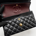 CHANEL SMALL CLASSIC DOUBLE FLAP BAG CAVIAR BLACK GHW (MICROCHIP)