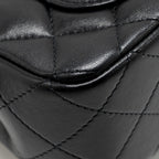 CHANEL TOP HANDLE MINI RECTANGULAR LAMBSKIN BLACK LGHW (MICROCHIP)