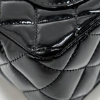 CHANEL MINI RECTANGULAR FLAP BAG PATENT BLACK LGHW