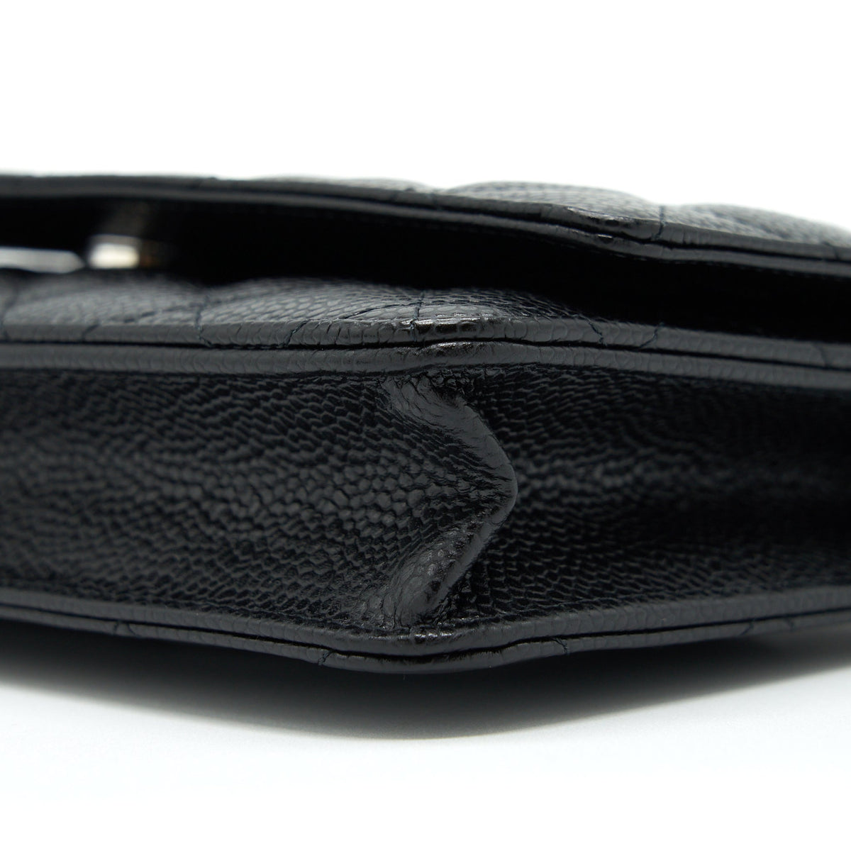 CHANEL CLASSIC WALLET ON CHAIN CAVIAR BLACK SHW (MICROCHIP)