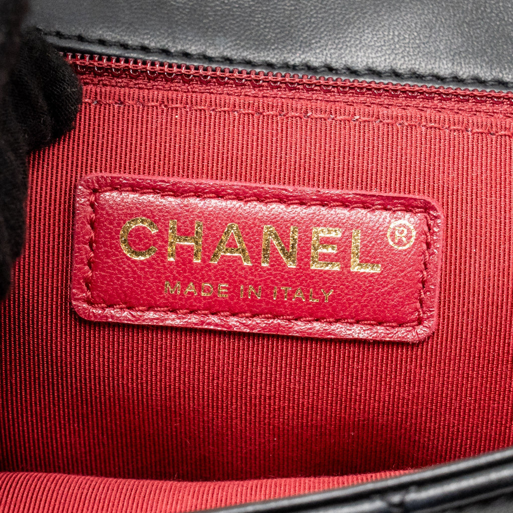 Chanel Loop Top Handle Flap Bag Lambskin Black GHW