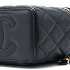CHANEL TOP TWIST CHAIN HANDLE LONG VANITY WITH CHAIN LAMBSKIN BLACK BRUSHED GHW (MICROCHIP)