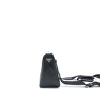 PRADA TRIANGLE SHOULDER BAG LEATHER BLACK SHW