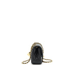 CHANEL 22C PEARL CRUSH MINI RECTANGULAR LAMBSKIN BLACK GHW (MICROCHIP)