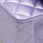 Chanel Medium Classic Double Flap Bag Lambskin IRIDESCENT Purple SHW (Microchip)