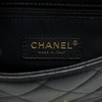 CHANEL 23C MINI FLAP BAG WITH CC LOGO CHAIN GRAINED CALFSKIN BLACK GHW (MICROCHIP)