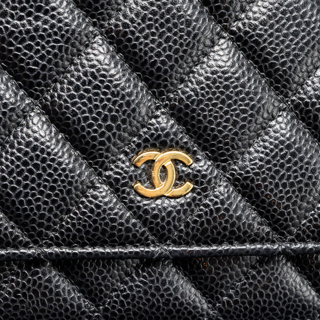CHANEL CLASSIC WALLET ON CHAIN CAVIAR BLACK GHW