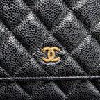CHANEL CLASSIC WALLET ON CHAIN CAVIAR BLACK GHW