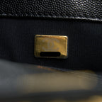 CHANEL 23C MINI FLAP BAG WITH CC LOGO CHAIN GRAINED CALFSKIN BLACK GHW (MICROCHIP)