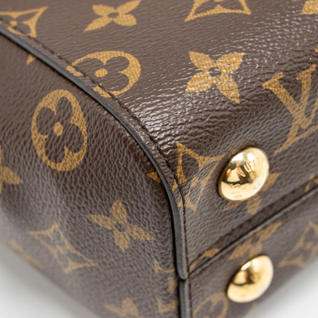 LOUIS VUITTON CLUNY BB MONOGRAM CANVAS WITH PINK STRAP GHW