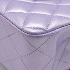 Chanel Medium Classic Double Flap Bag Lambskin IRIDESCENT Purple SHW (Microchip)