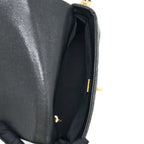 CHANEL 23C MINI FLAP BAG WITH CC LOGO CHAIN GRAINED CALFSKIN BLACK GHW (MICROCHIP)