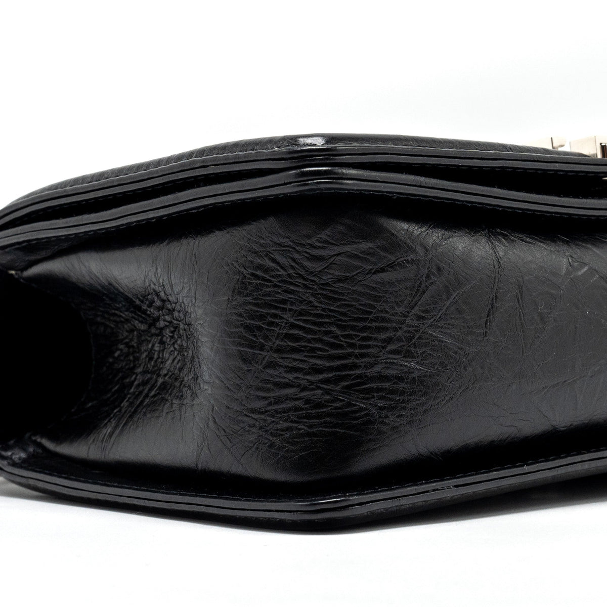 CHANEL MEDIUM CHEVRON BOY BAG LIMITED EDITION CALFSKIN BLACK SHW