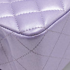 Chanel Medium Classic Double Flap Bag Lambskin IRIDESCENT Purple SHW (Microchip)