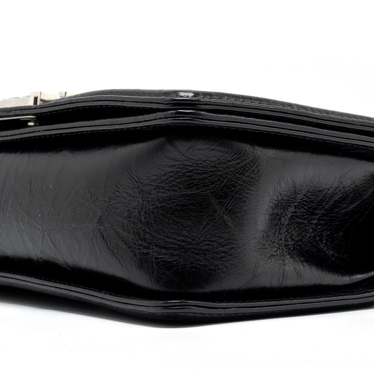 CHANEL MEDIUM CHEVRON BOY BAG LIMITED EDITION CALFSKIN BLACK SHW
