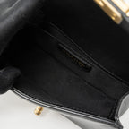 CHANEL TOP HANDLE SMALL BOY BAG CALFSKIN BLACK BRUSHED GHW