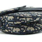 DIOR MINI SADDLE BLUE OBLIQUE GHW