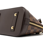 LOUIS VUITTON ALMA BB WITH BRAIDED HANDLES DAMIER EBENE CANVAS GHW