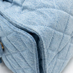 CHANEL SMALL 25 BAG WASHED DENIM LIGHT BLUE GHW (MICROCHIP)
