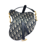 DIOR MINI SADDLE BLUE OBLIQUE GHW