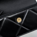CHANEL MINI 19 WALLET ON CHAIN LAMBSKIN BLACK MULTICOLOUR HARDWARE (MICROCHIP)