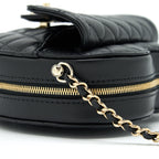 CHANEL 22S HEART BAG LAMBSKIN BLACK LGHW (MICROCHIP)