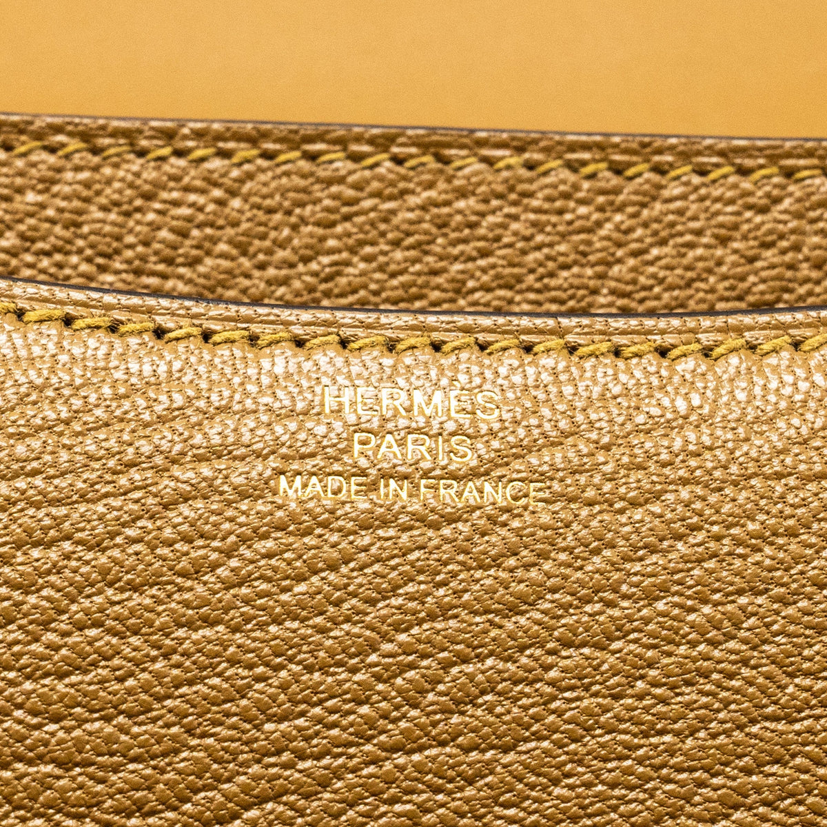 Hermes Mini Constance Chèvre Mysore Kraft GHW