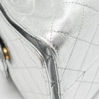 CHANEL SMALL 25 BAG CAVIAR SILVER GHW (MICROCHIP)