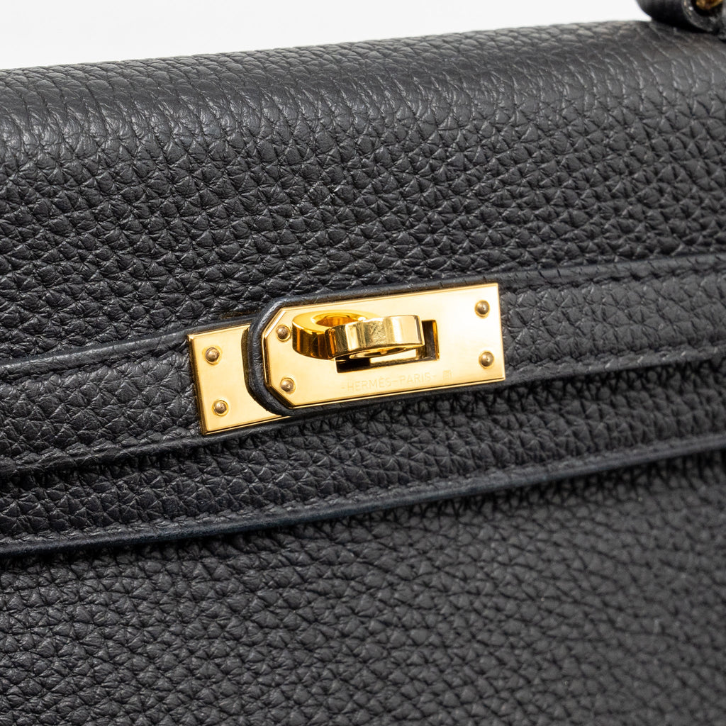 Hermes Kelly 25 Togo Black GHW