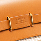HERMES HERBAG MINI CANVAS/HUNTER LEATHER ECRU-BEIGE/FAUVE GHW