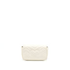 GUCCI GG MARMONT SUPER MINI BAG MATELASSÉ WHITE BRUSHED GHW