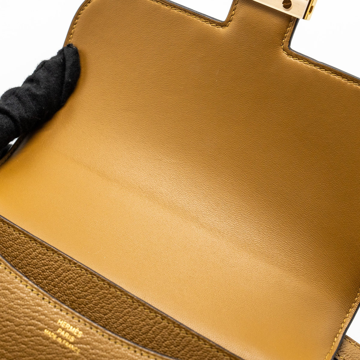 Hermes Mini Constance Chèvre Mysore Kraft GHW