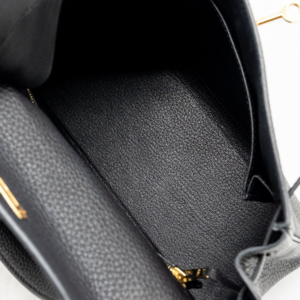 Hermes Kelly 25 Togo Black GHW