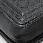 CHANEL MEDIUM BOY BAG CAVIAR BLACK SHW