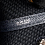 HERMES GARDEN PARTY 30 CANVAS/NEGONDA BLACK/BLUE INDIGO SHW