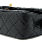 CHANEL 22C PEARL CRUSH MINI RECTANGULAR LAMBSKIN BLACK GHW (MICROCHIP)